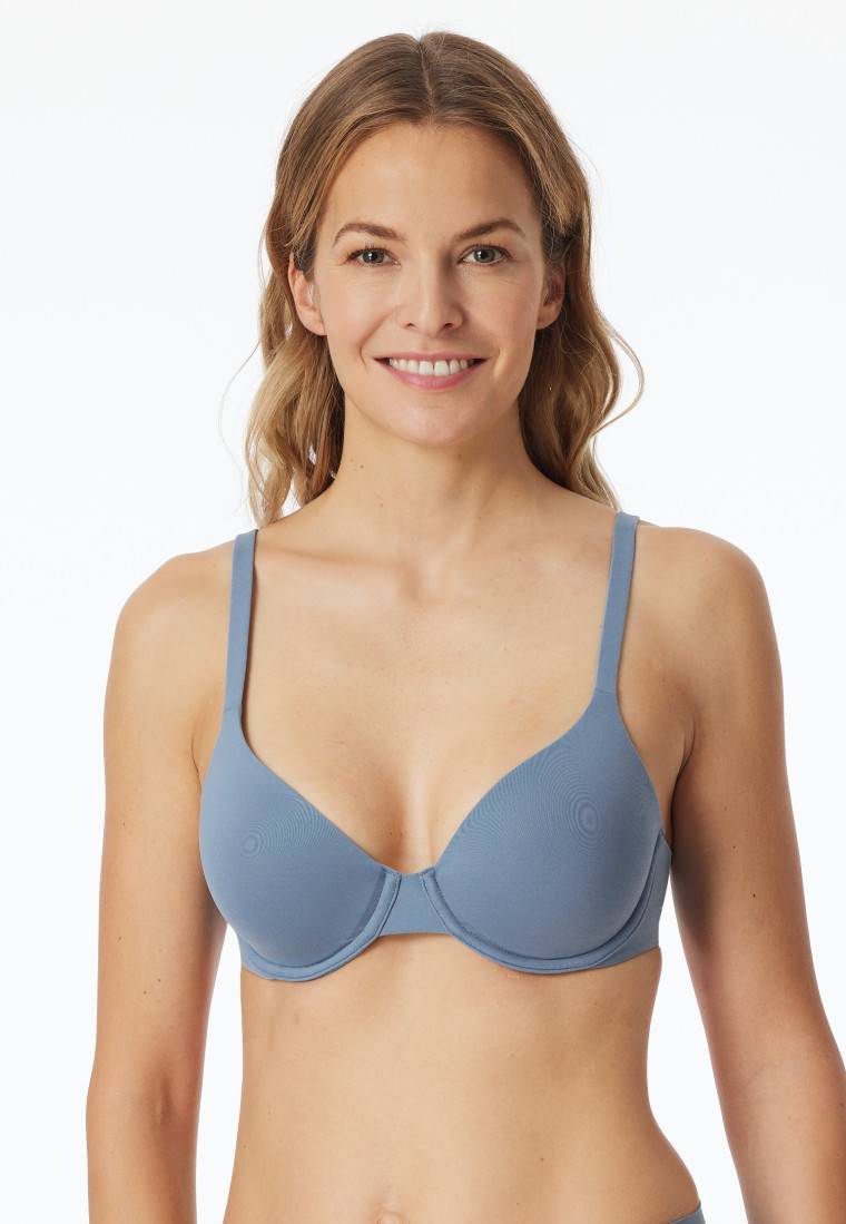 Schiesser Schalen-BH mit Bügel und gleitenden Cups blaugrau - Unique Micro Hotsell