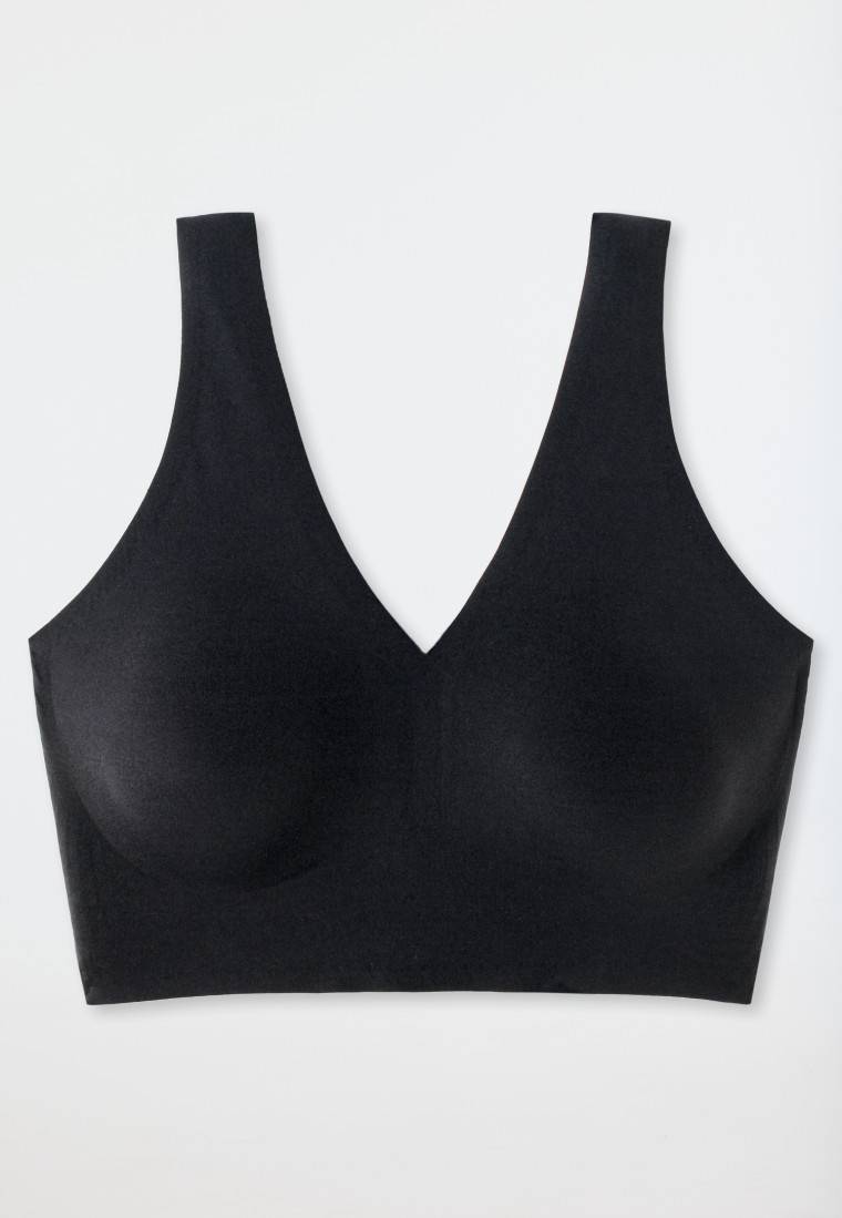 Schiesser Bustier Microfaser herausnehmbare Pads schwarz - Invisible Soft Schlussverkauf