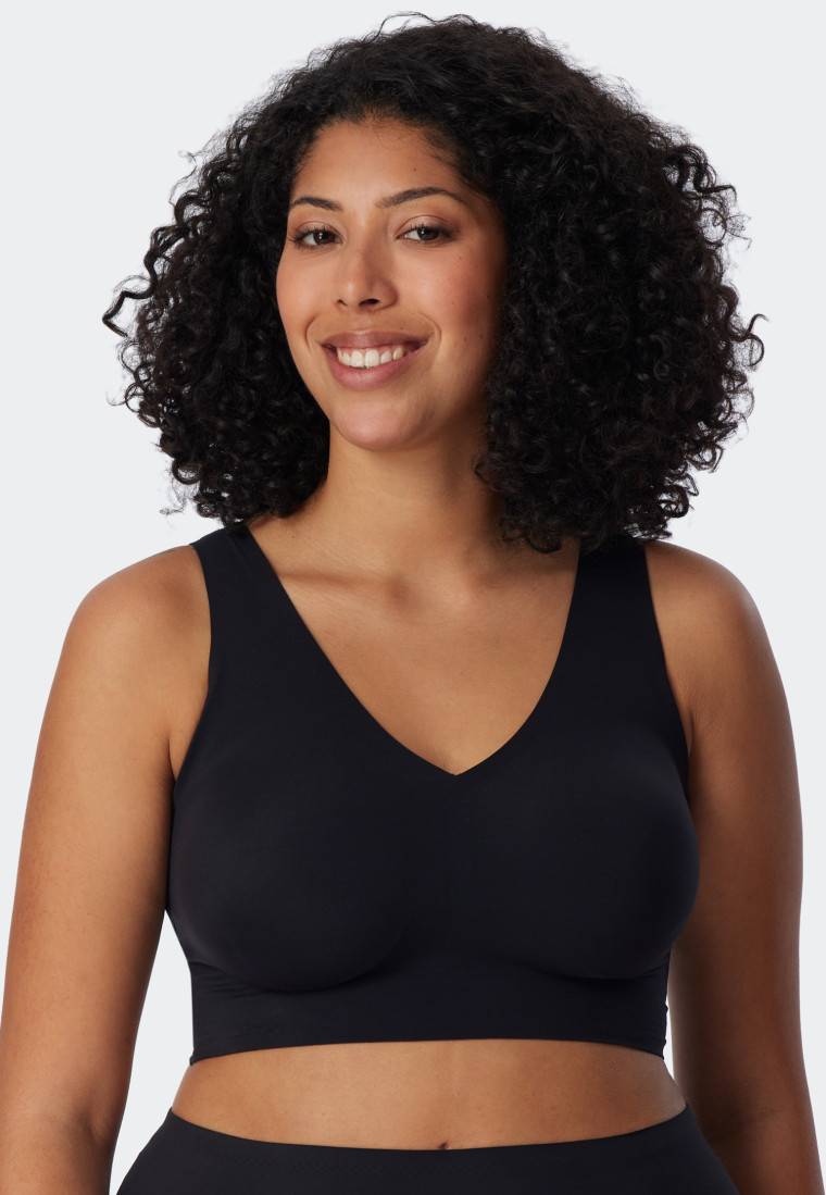 Schiesser Bustier Microfaser herausnehmbare Pads schwarz - Invisible Soft Schlussverkauf