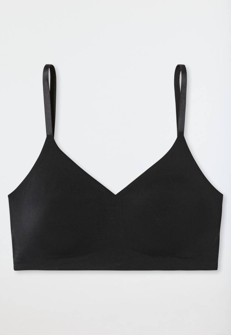 Schiesser Bustier Microfaser herausnehmbare Pads schwarz - Invisible Soft Fabrikverkauf