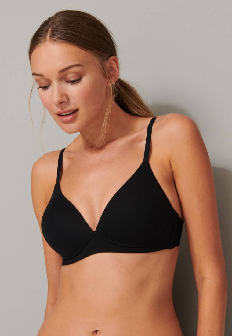 Schiesser Soft BH Organic Cotton mit Schale schwarz - 95/5 Kostenloser Versand