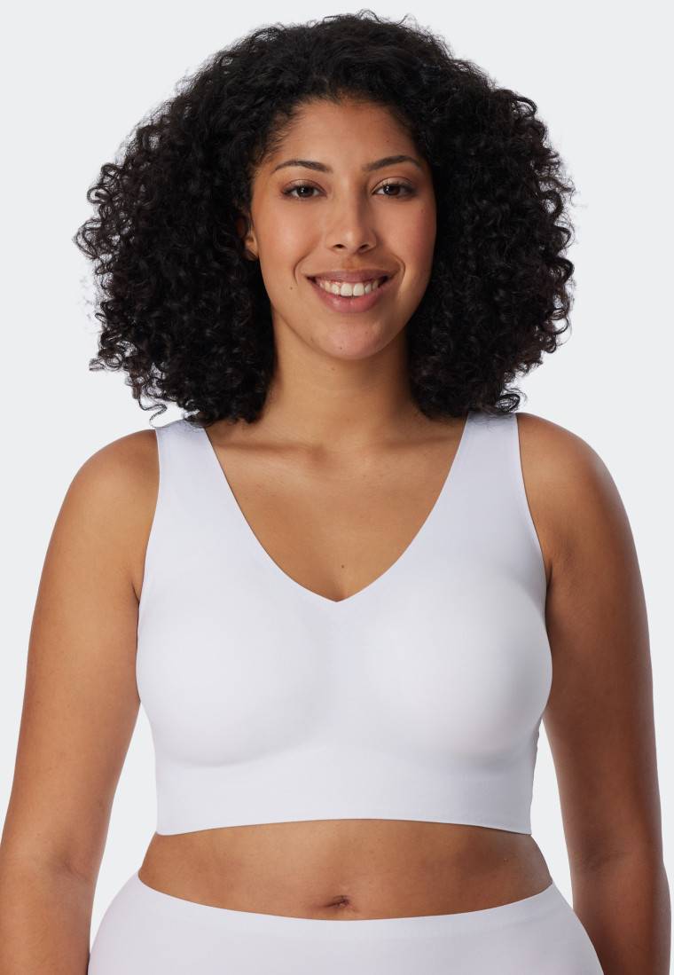 Schiesser Bustier Microfaser herausnehmbare Pads weiß - Invisible Soft Sonderangebot