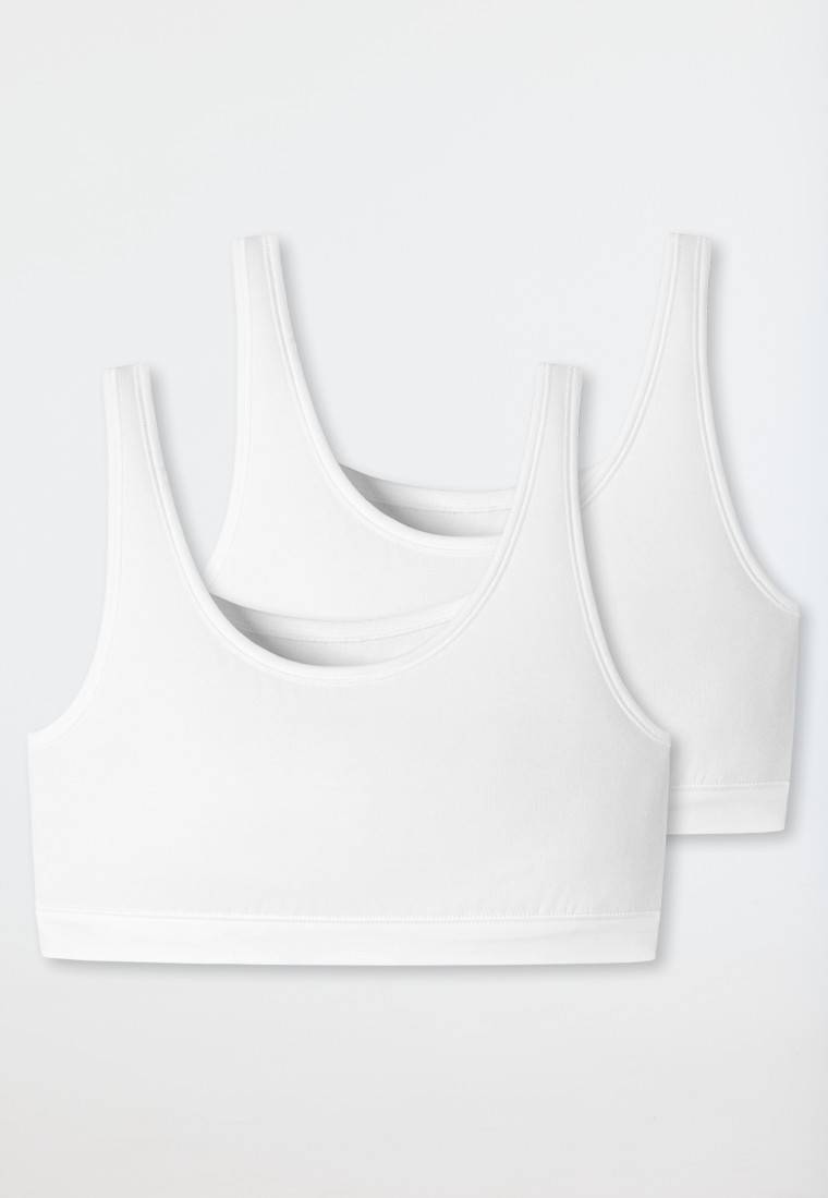 Schiesser Bustier 2er-Pack ohne Cups Organic Cotton weiß - 95/5 Flash Sale