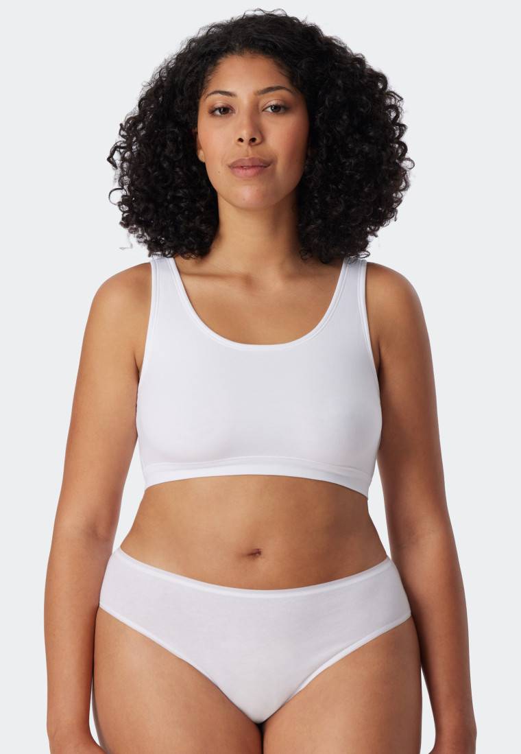 Schiesser Bustier 2er-Pack ohne Cups Organic Cotton weiß - 95/5 Flash Sale