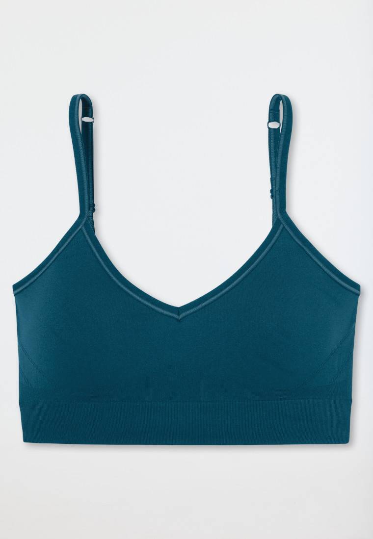 Schiesser Bustier seamless herausnehmbare Pads petrol - Casual Seamless Osterangebot