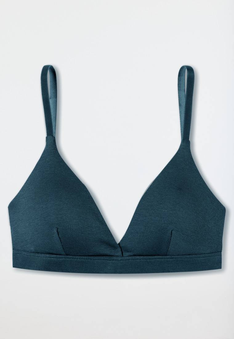 Schiesser Soft-BH Doppelripp herausnehmbare Pads jeansblau - Pure Rib Vatertagsangebot