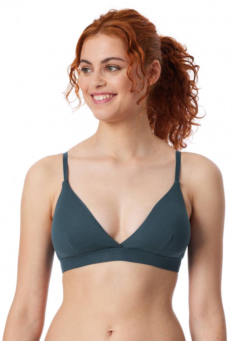 Schiesser Soft-BH Doppelripp herausnehmbare Pads jeansblau - Pure Rib Vatertagsangebot