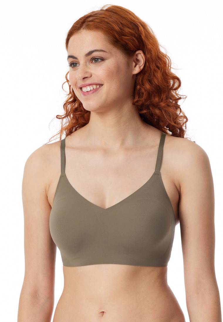 Schiesser Bustier Mikrofaser herausnehmbare Pads taupe - Invisible Soft Heißer Verkauf