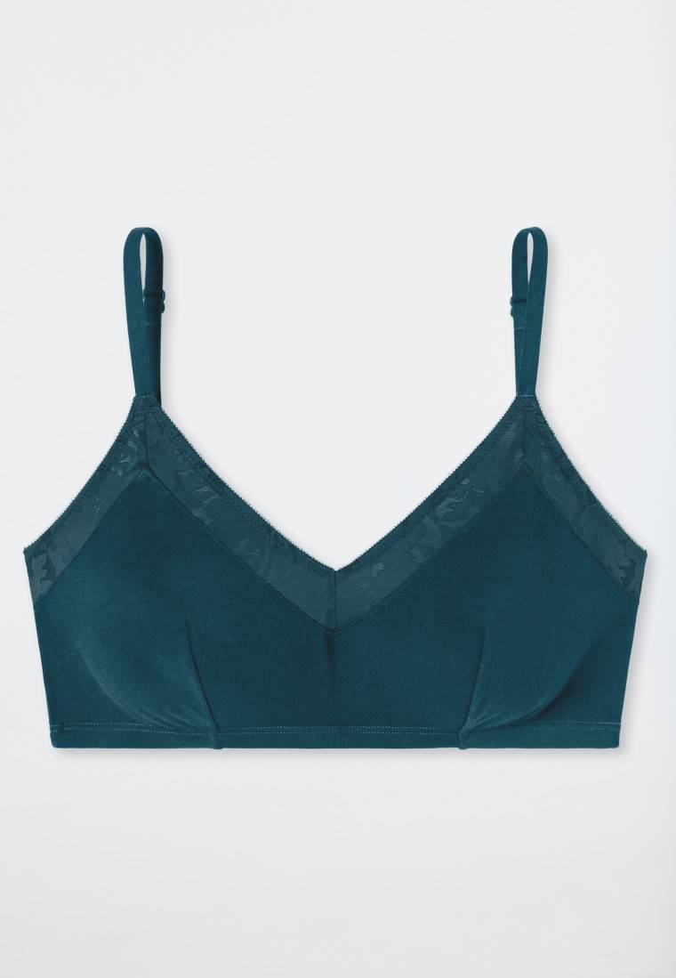 Schiesser Bustier Spitze ohne Bügel petrol - Modern Lace Top Angebot