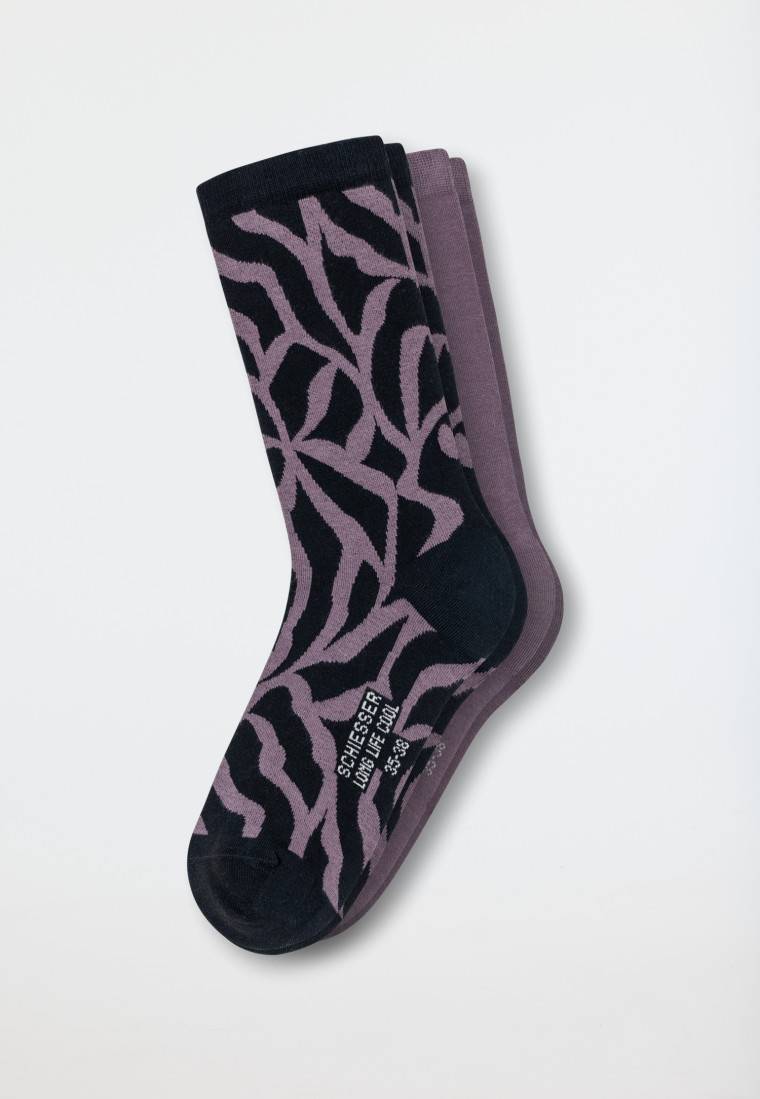 Schiesser Damensocken 2er-Pack unifarben/gemustert mehrfarbig - Long Life Cool Riesige Ersparnisse