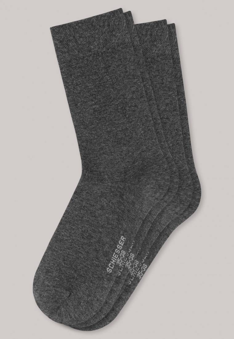 Schiesser Damensocken 2er-Pack anthrazit meliert - Long Life Cool Zeitbegrenzte Promotion