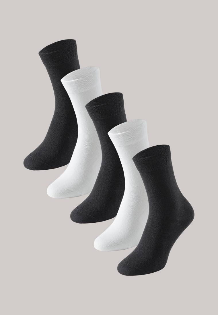 Schiesser Damensocken 5er-Pack stay fresh schwarz-weiß - Bluebird Sonderangebot der Fabrik