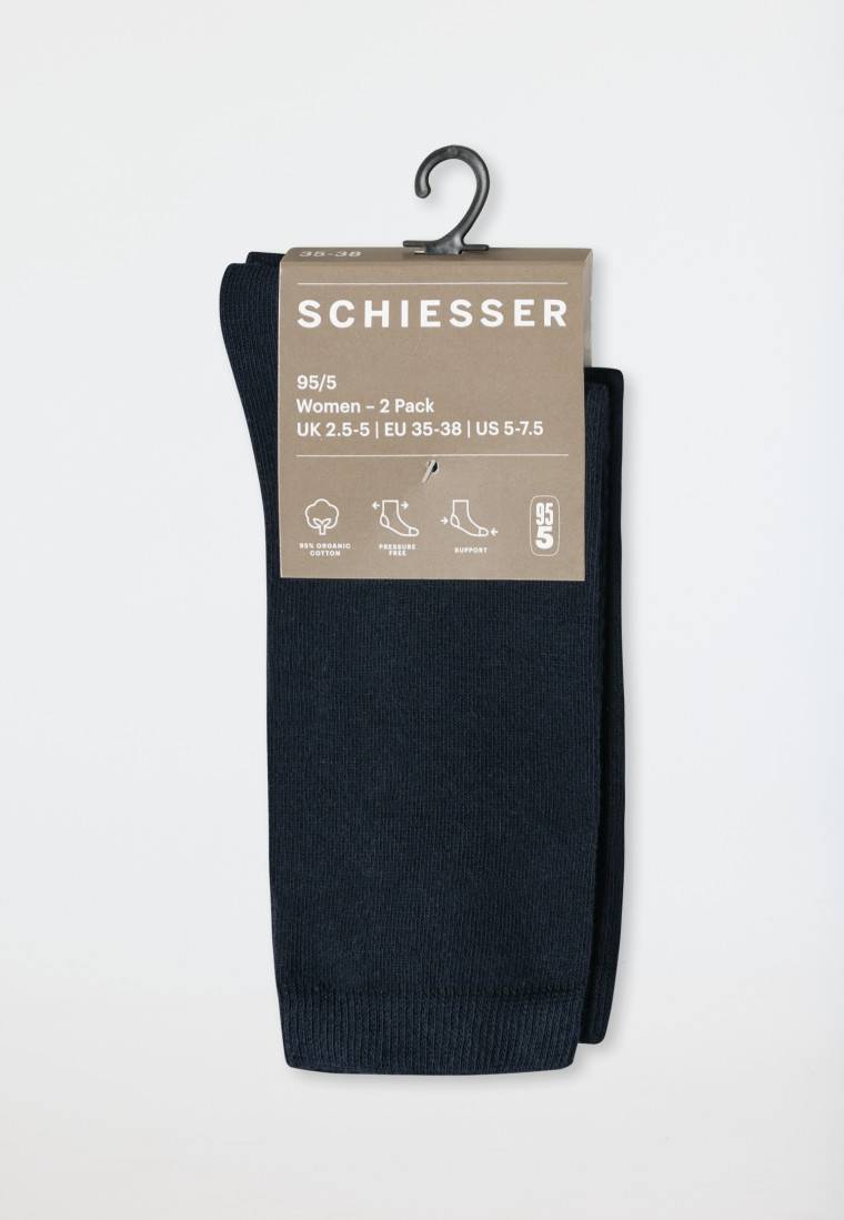 Schiesser Damensocken 2er-Pack Organic Cotton nachtblau - 95/5 Bis zu 55% Rabatt