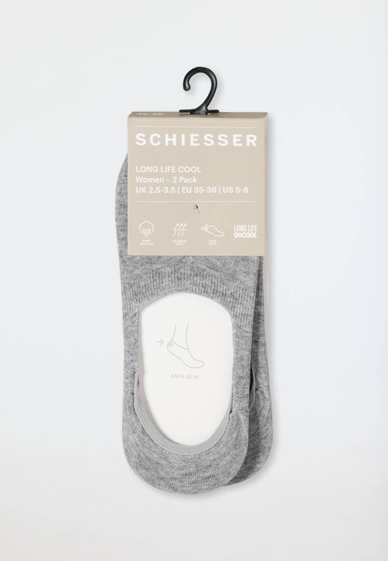 Schiesser Inshoe-Damensocken 2er-Pack silbergrau meliert - Long Life Cool Discount Store für neue Produkte