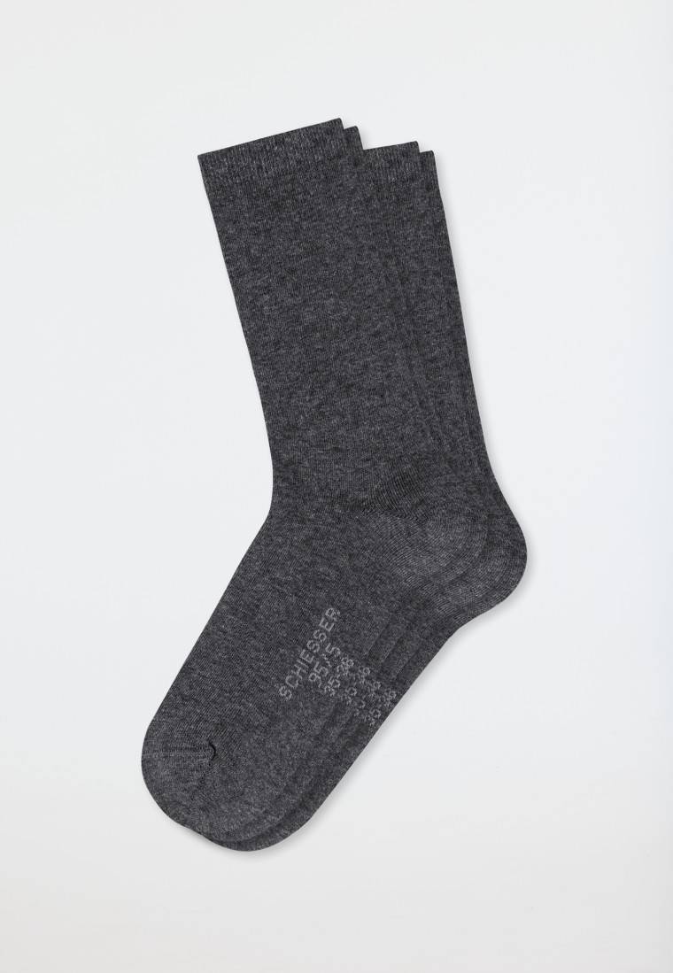 Schiesser Damensocken 2er-Pack Organic Cotton grau-meliert - 95/5 Nur noch ein Tag übrig