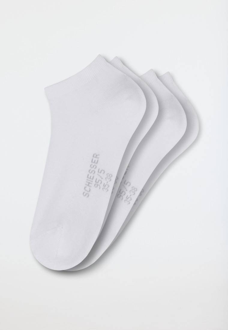 Schiesser Damensneaker 2er-Pack Organic Cotton weiß - 95/5 Riesige Rabatte