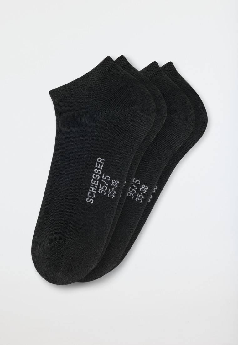 Schiesser Damensneaker 2er-Pack Organic Cotton schwarz - 95/5 Clearance-Verkauf