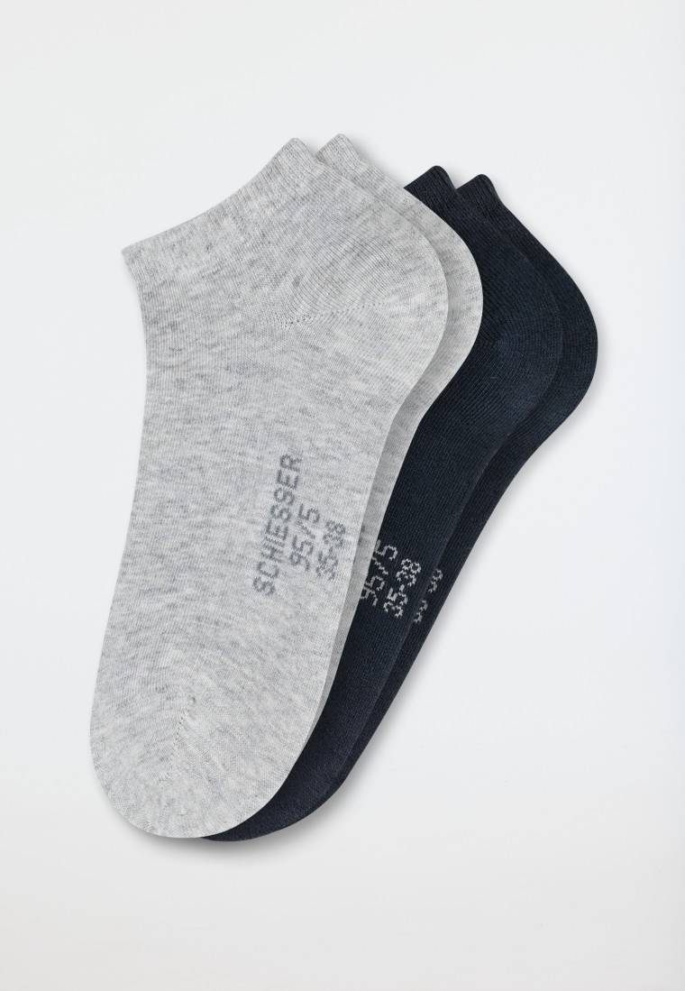 Schiesser Damensneaker 2er-Pack Organic Cotton grau-meliert/schwarz - 95/5 Kostenloser Versand international