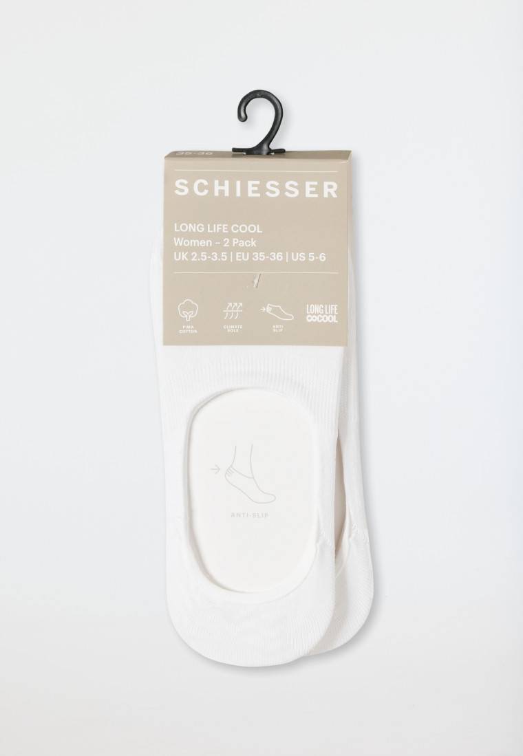 Schiesser Inshoe-Damensocken 2er-Pack weiß - Long Life Cool Fabrikladen