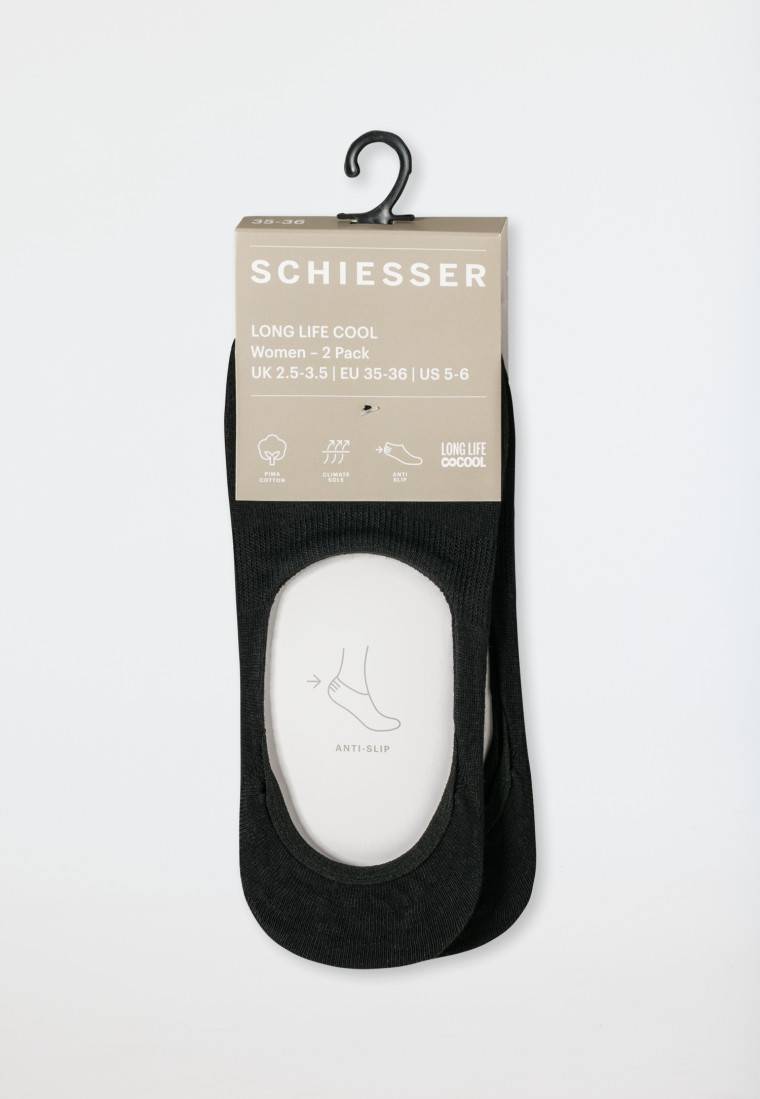 Schiesser Inshoe-Damensocken 2er-Pack schwarz - Long Life Cool Begrenzt auf 3 Tage