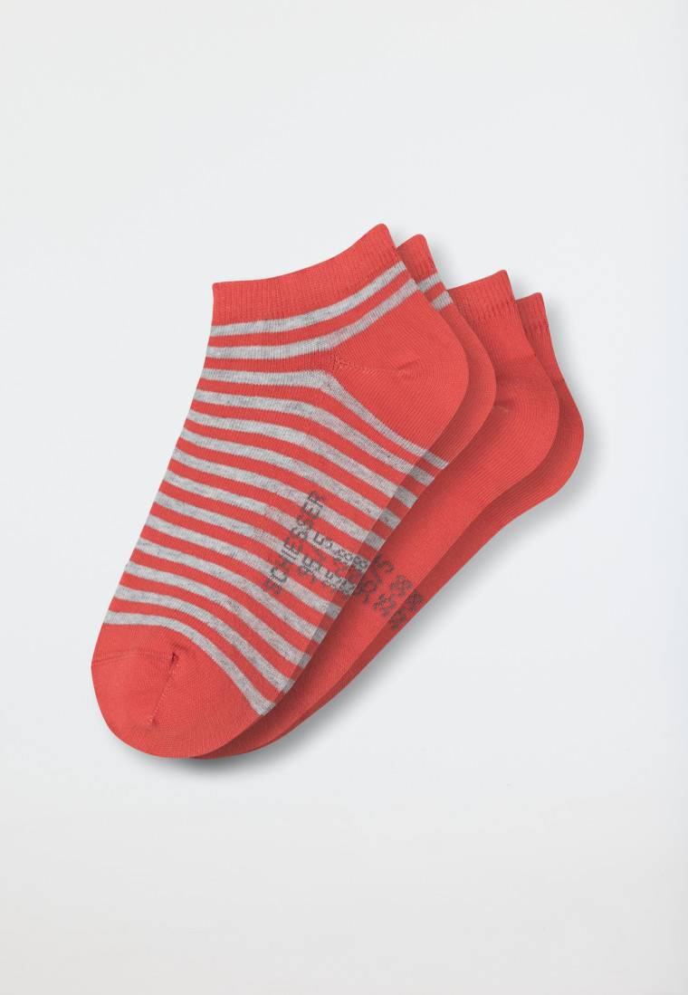 Schiesser Damensneaker Doppelpack Organic Cotton rot/gestreift - 95/5 Speichern exportieren