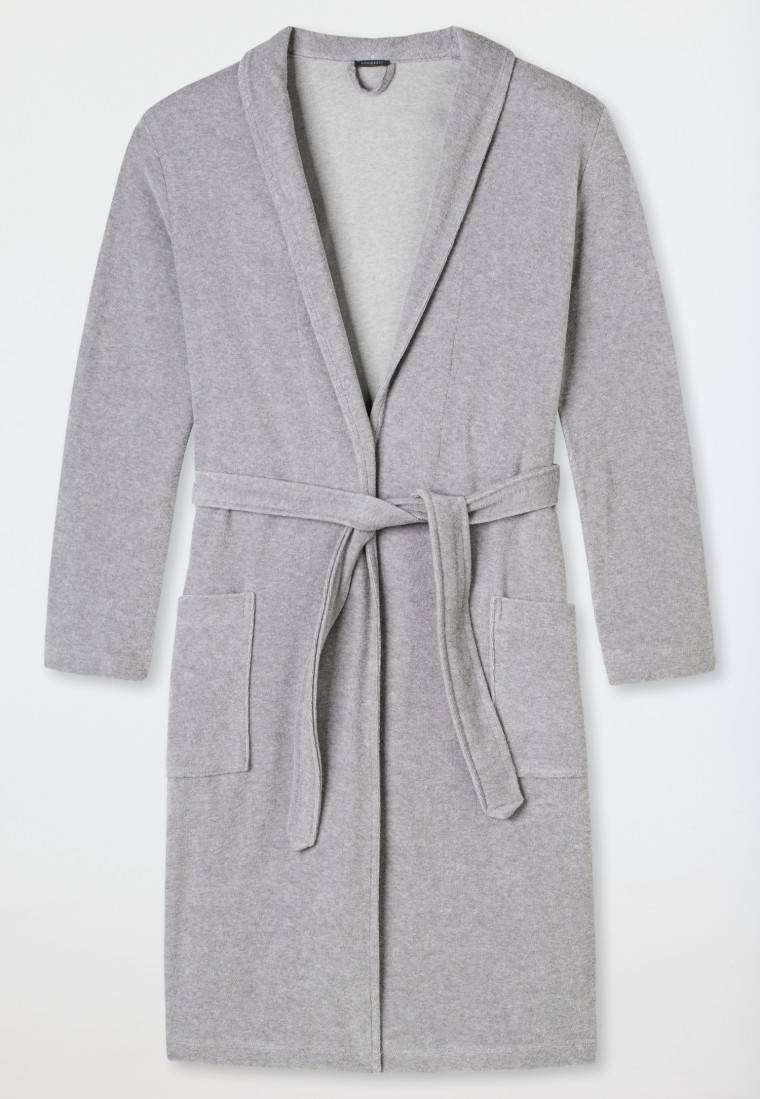 Schiesser Bademantel Leichtfrottee grau meliert - selected!premium Outlet