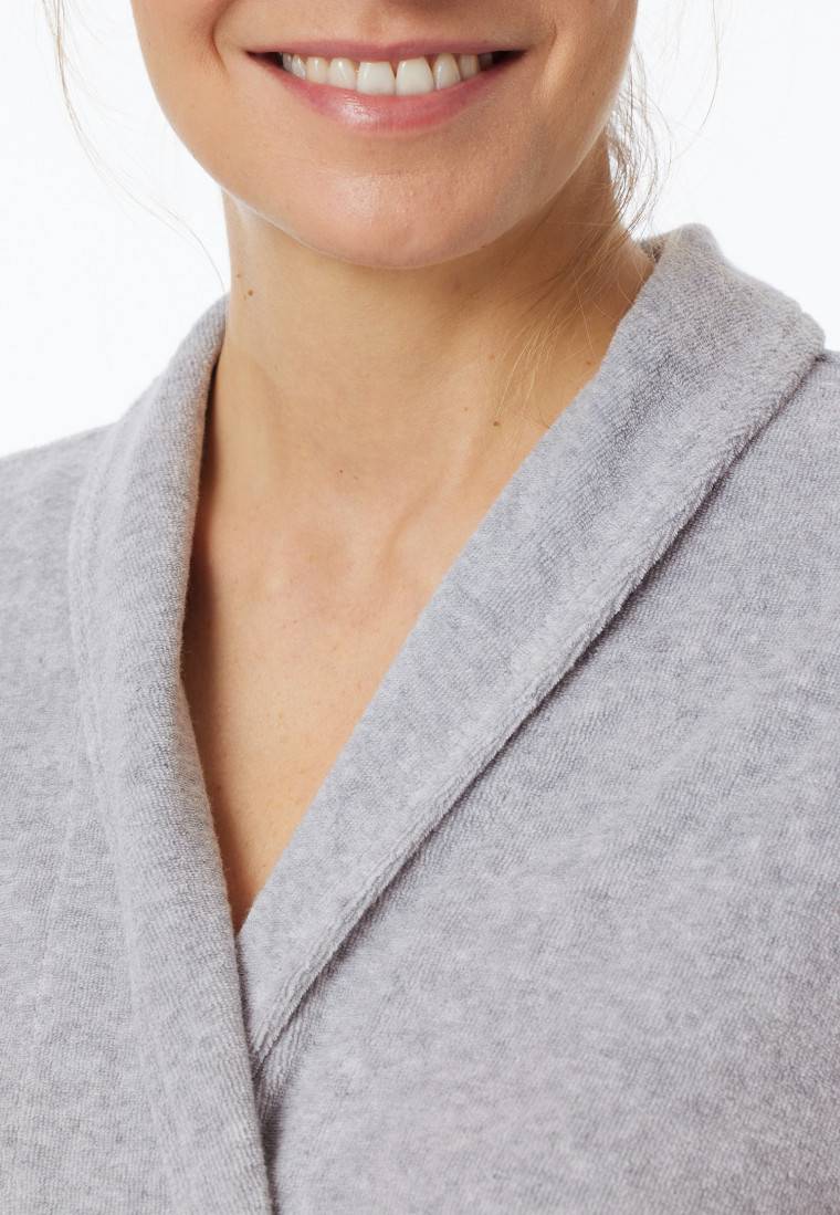 Schiesser Bademantel Leichtfrottee grau meliert - selected!premium Outlet