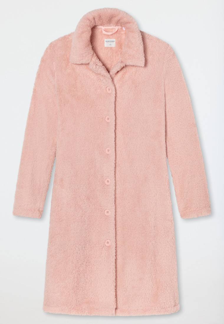 Schiesser Morgenmantel Teddy Fleece rosé - Essentials Fabrikverkauf
