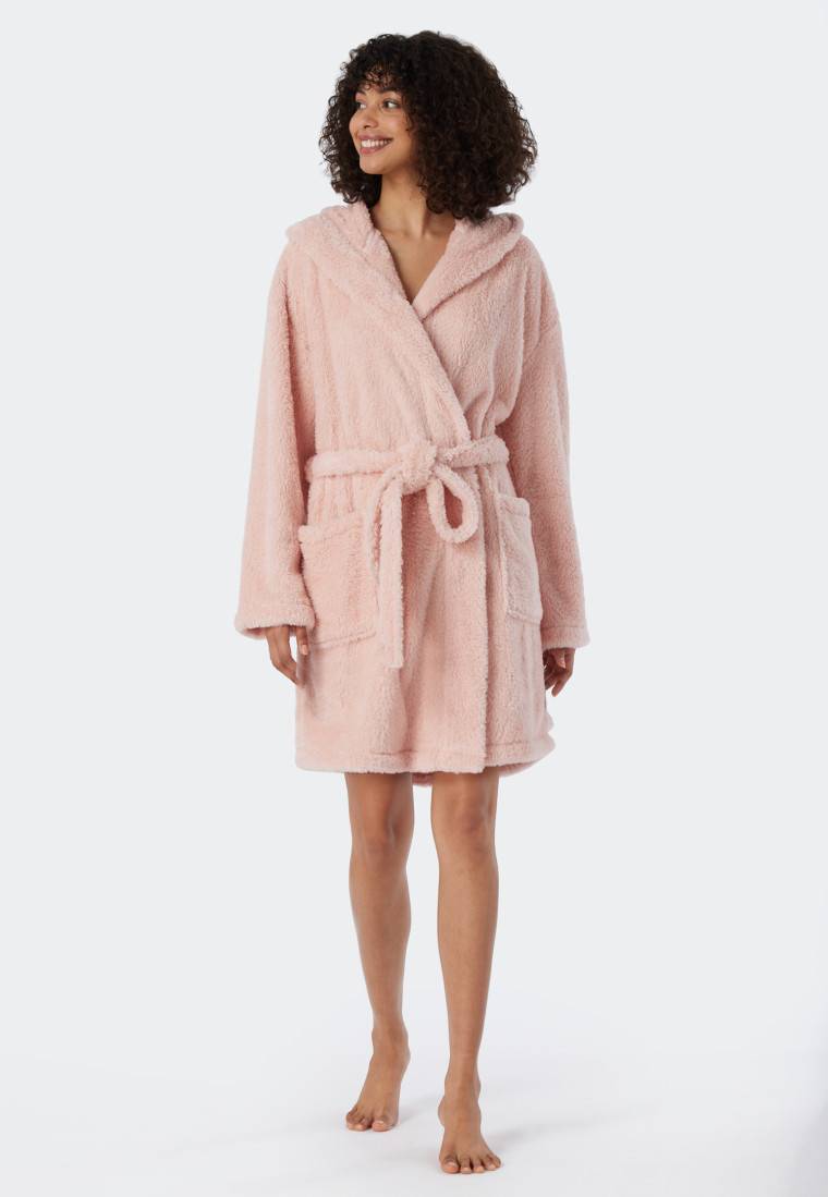 Schiesser Morgenmantel Teddy-Fleece Comfort-Fit rosé - Essentials Blitzverkäufe