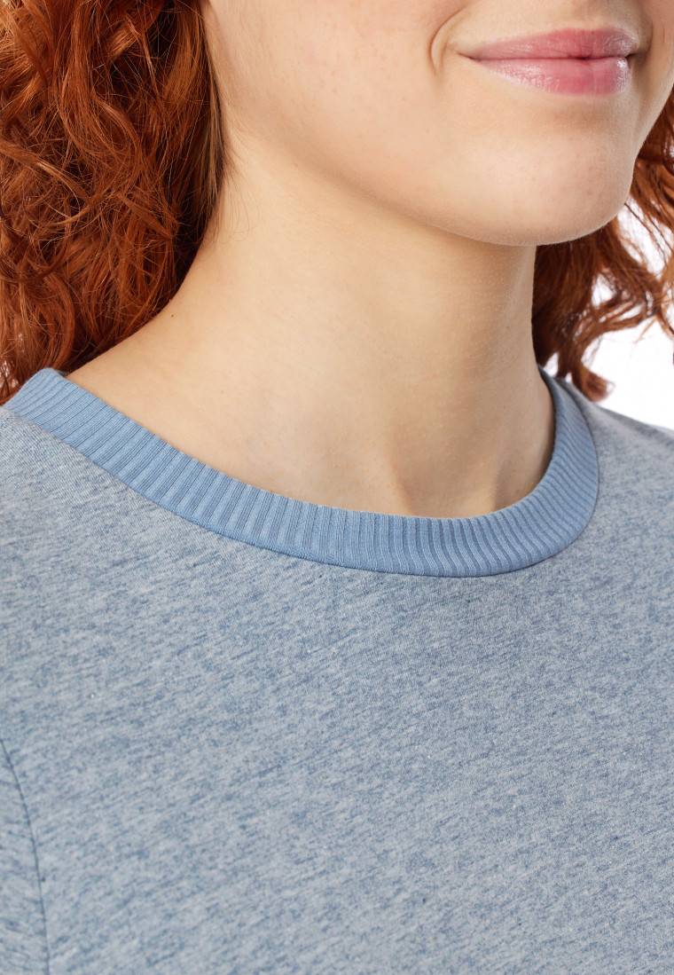 Schiesser Schlafanzug lang Bio-Baumwolle jeansblau-meliert - Casual Nightwear Großer Ausverkauf