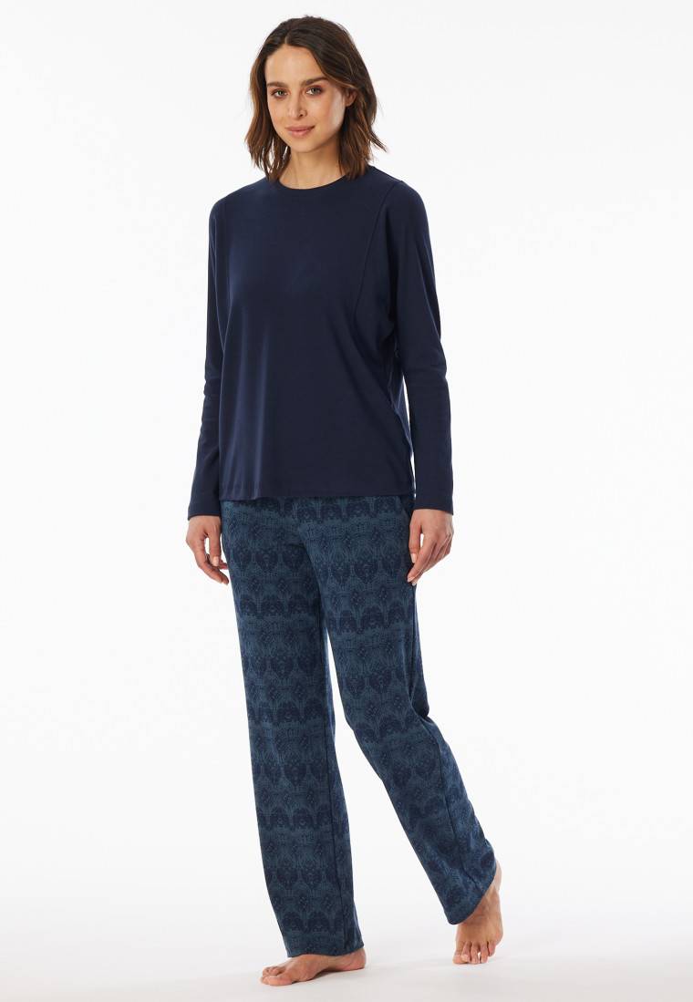 Schiesser Schlafanzug lang wärmend nachtblau - Selected Premium Warming Cyber Monday