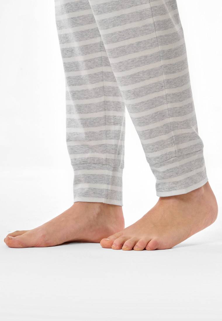 Schiesser Schlafanzug lang silbergrau meliert - Casual Essentials Vatertagsangebot
