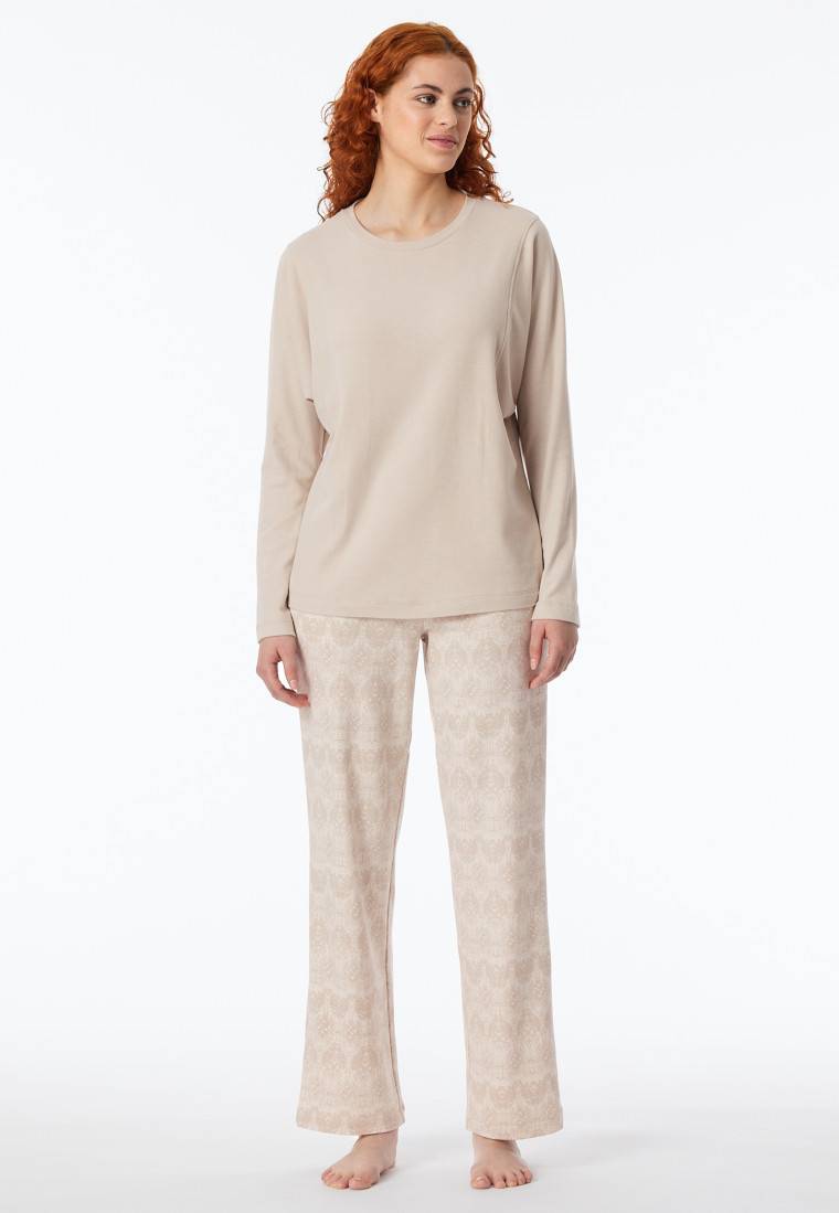Schiesser Schlafanzug lang wärmend beige - Selected Premium Warming Tiefpreis