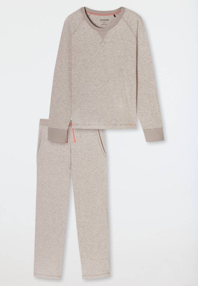 Schiesser Schlafanzug lang natur - Casual Nightwear Begrenzte Freigabe