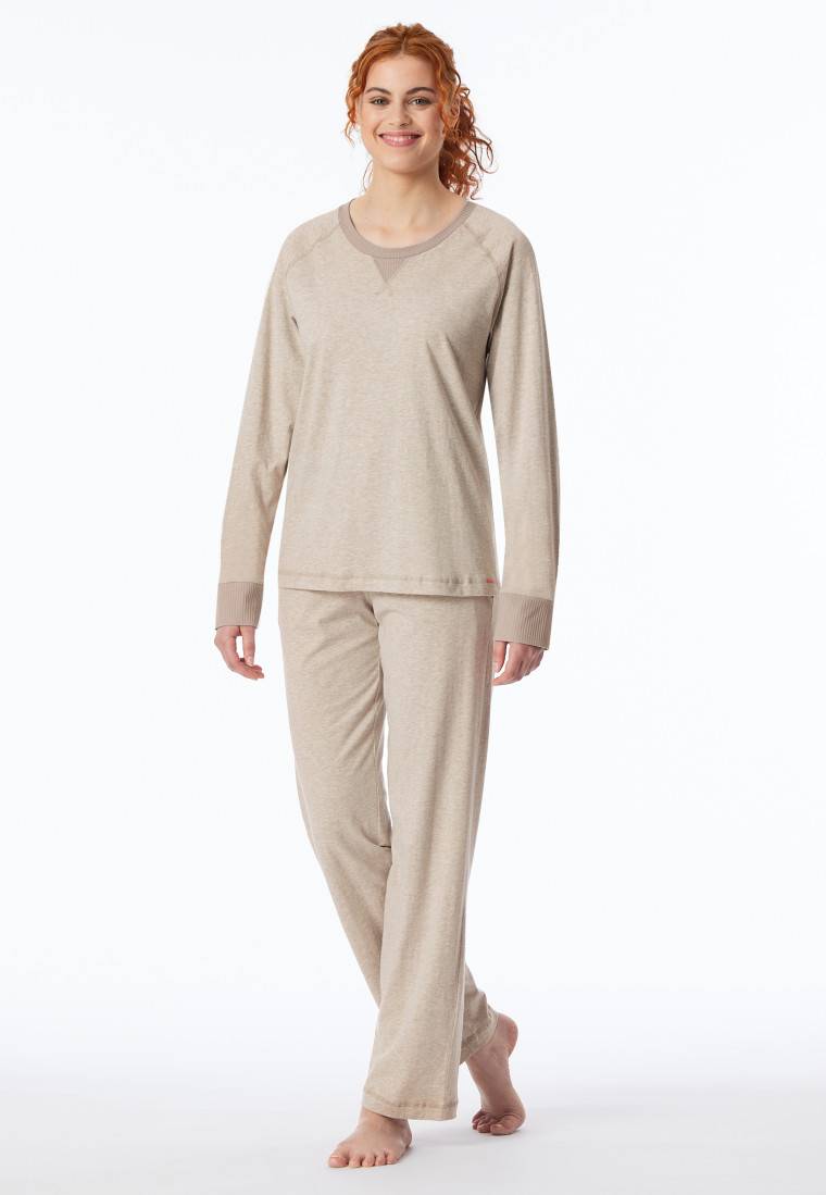 Schiesser Schlafanzug lang natur - Casual Nightwear Begrenzte Freigabe