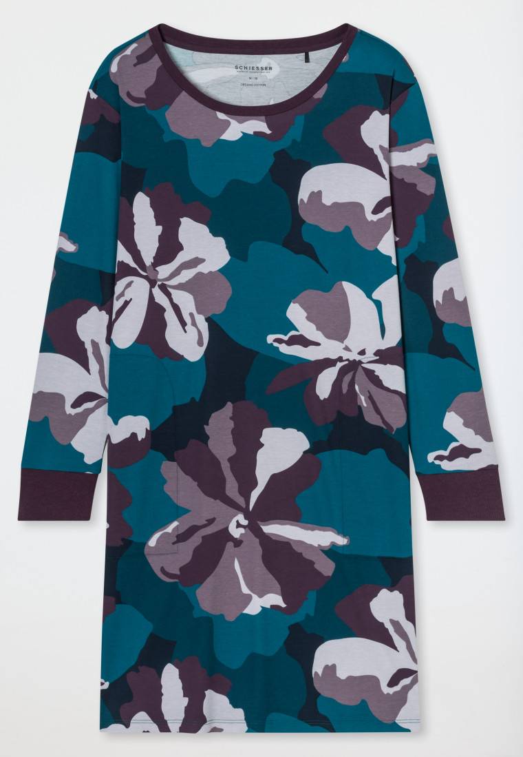 Schiesser Nachthemd langarm Interlock multicolor bedruckt - Modern Nightwear Vierteljährliche Förderung