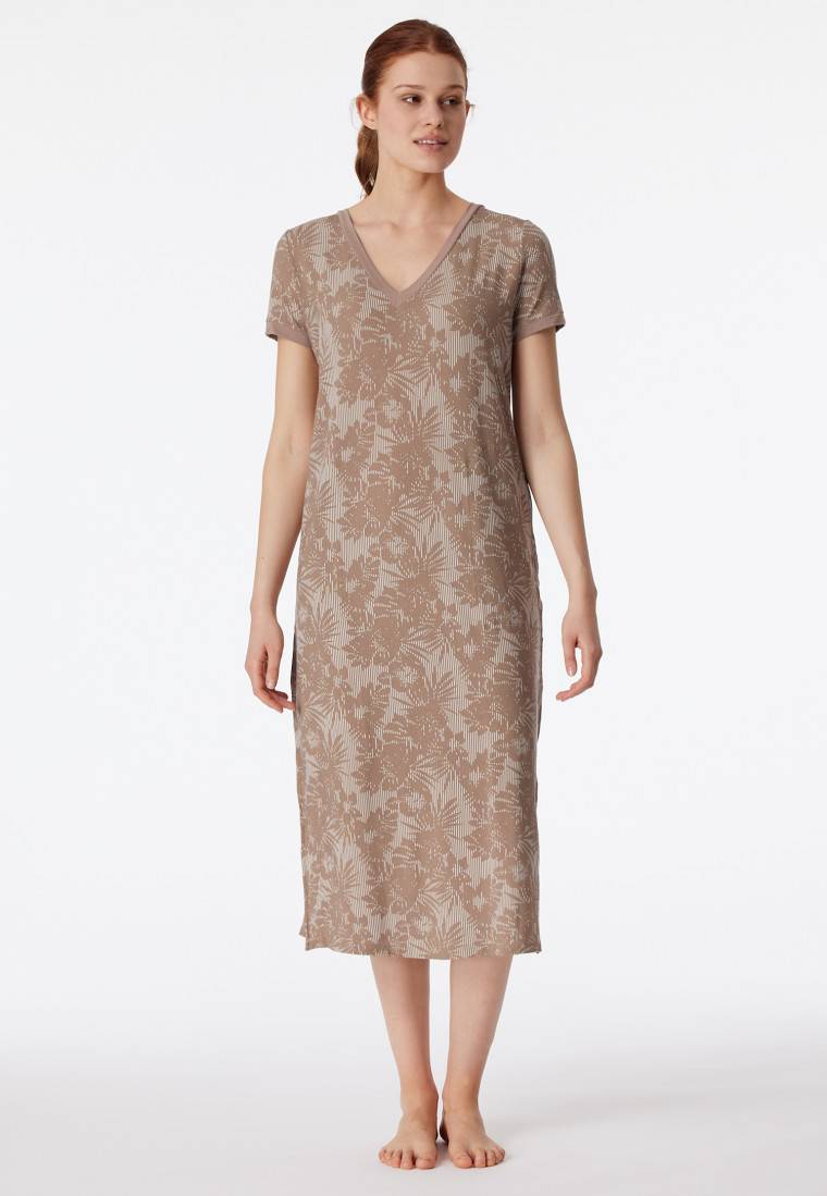 Schiesser Sleepshirt kurzarm V-Ausschnitt clay - selected! premium inspiration Clearance-Verkauf