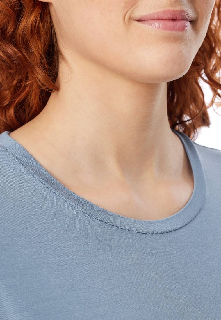 Schiesser Shirt kurzarm rundhals blaugrau - Mix+Relax Speichern exportieren