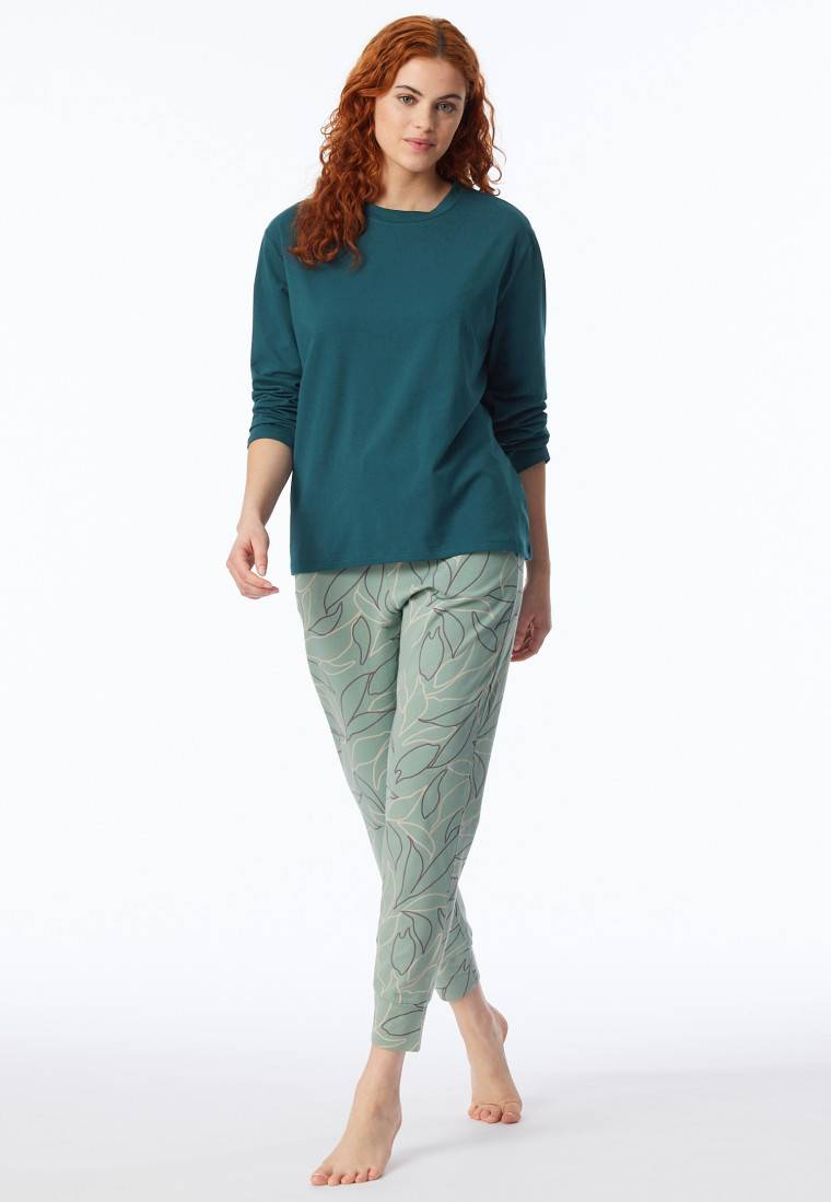 Schiesser Shirt langarm rundhals petrol - Mix+Relax