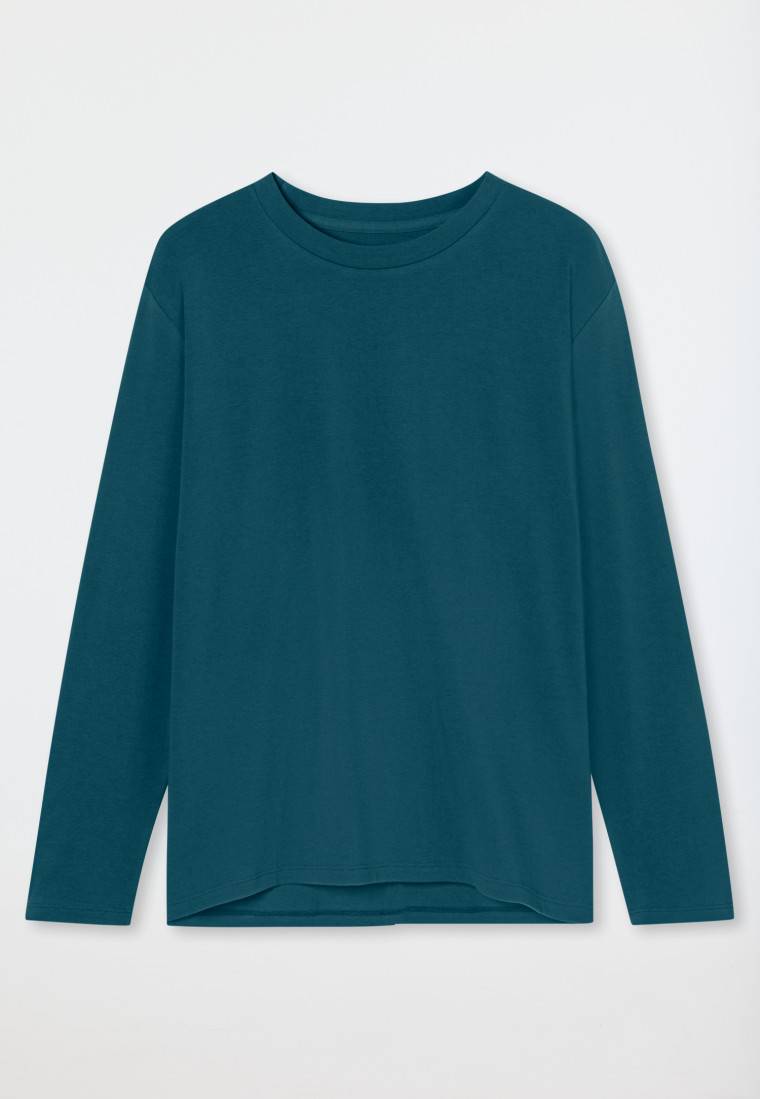 Schiesser Shirt langarm rundhals petrol - Mix+Relax Auslauf