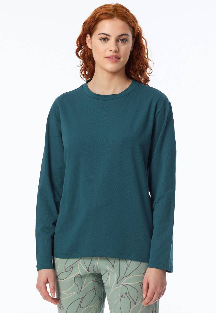 Schiesser Shirt langarm rundhals petrol - Mix+Relax Auslauf
