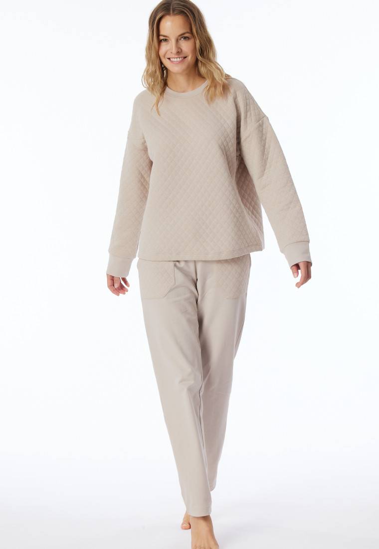 Schiesser Sweatshirt Jersey-Quiltstoff und Sweatware beige - Mix+Relax