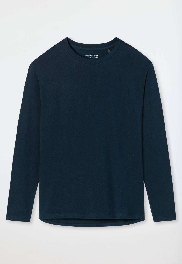 Schiesser Shirt langarm dunkeblau - Mix+Relax im Angebot