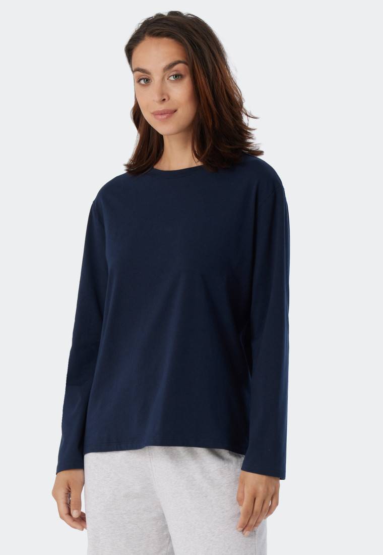 Schiesser Shirt langarm dunkeblau - Mix+Relax im Angebot