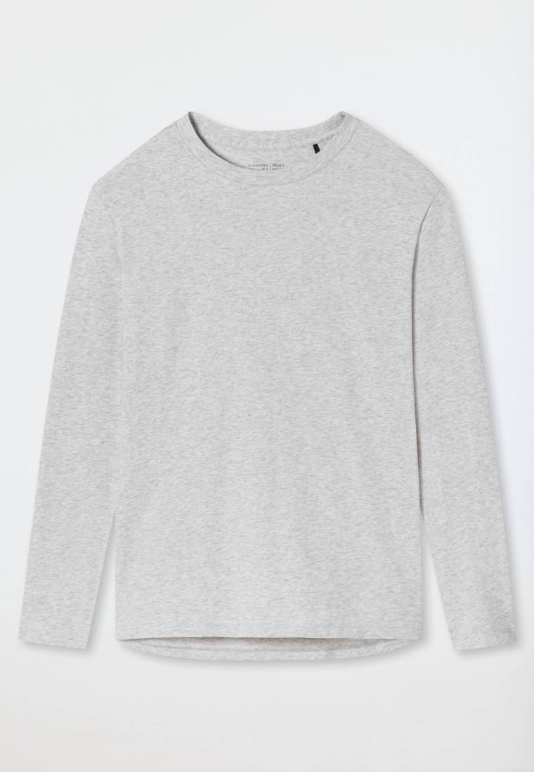 Schiesser Shirt langarm grau meliert - Mix+Relax Schlussverkauf