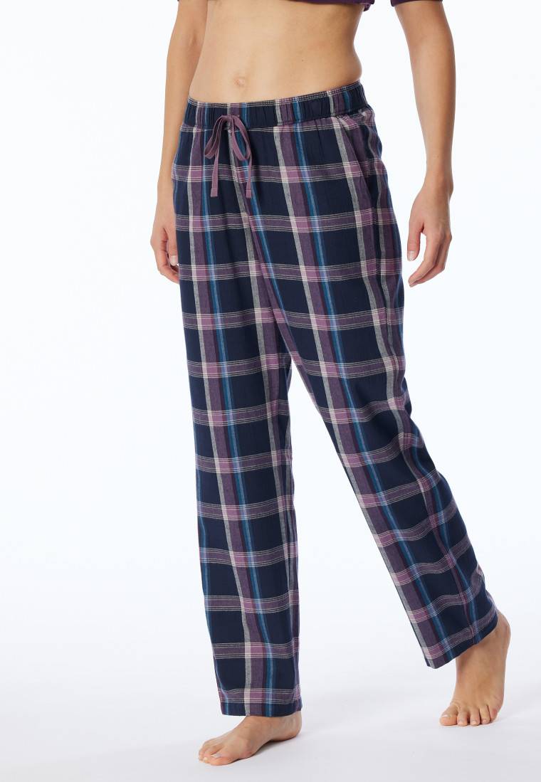 Schiesser Hose lang Flanell Organic Cotton Karos multicolor - Mix+Relax Rabatt
