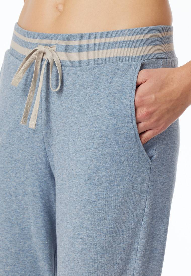 Schiesser Loungehose lang Organic Cotton Bündchen jeans-meliert - Mix+Relax Großer Ausverkauf