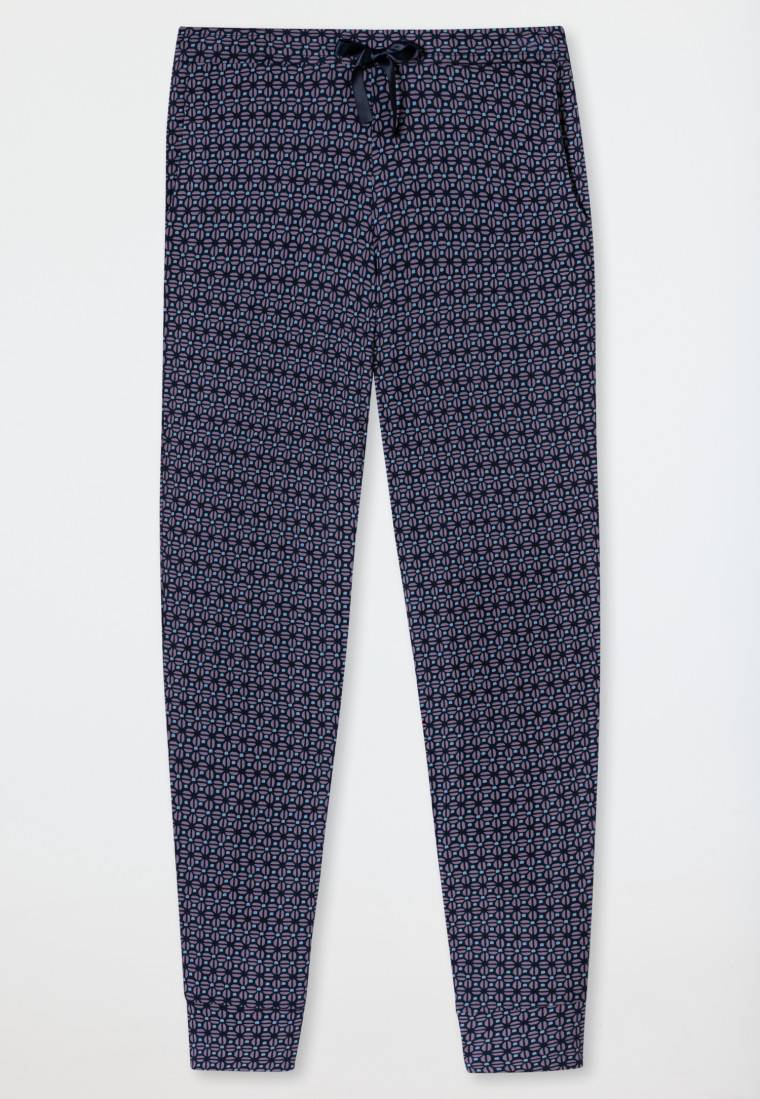 Schiesser Hose lang Bündchen multicolor floral gemustert - Mix+Relax Flash Sale