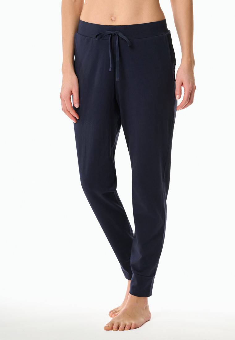 Schiesser Hose lang Bündchen dunkelblau - Mix+Relax Begrenztes Angebot