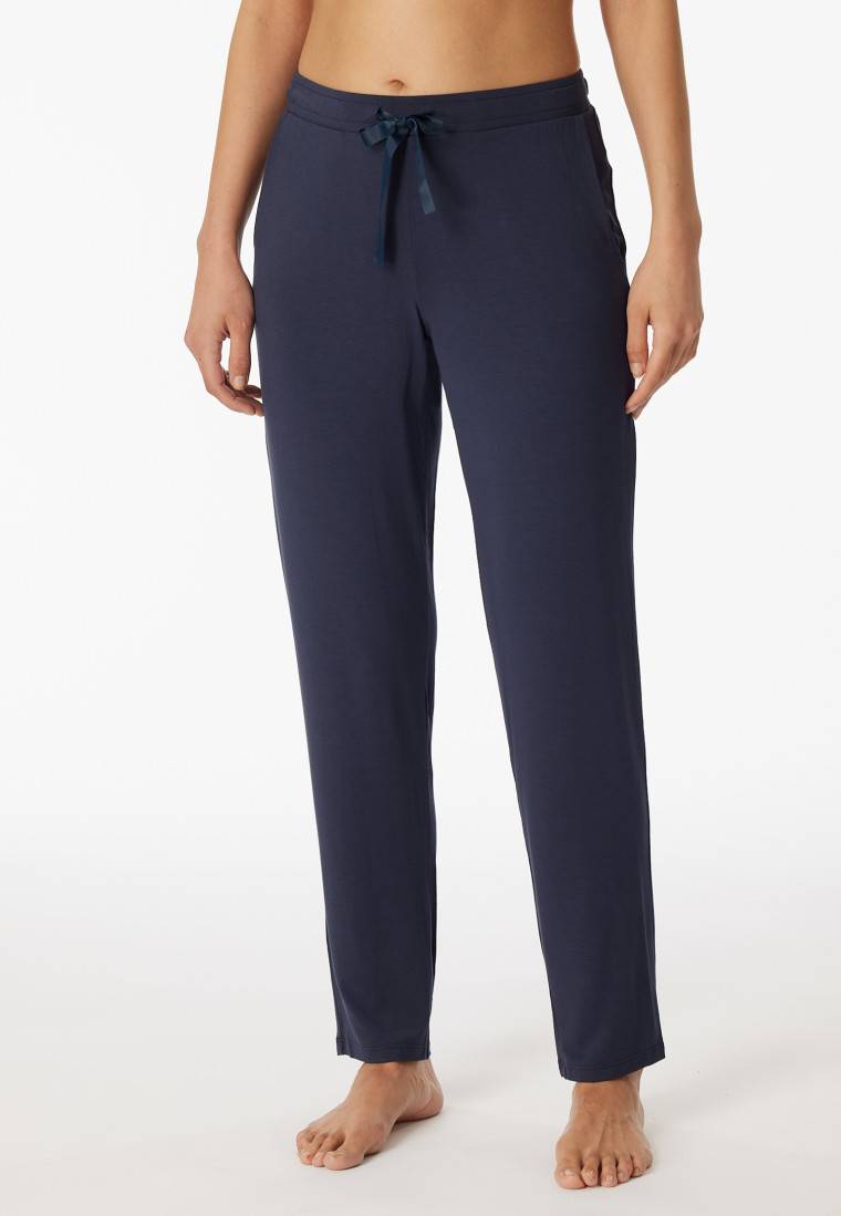 Schiesser Hose lang/extra-lang Modal blau - Mix+Relax Preisnachlass